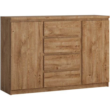 Sideboard 135,4cm in Eiche Nb. mit 4 Schubladen und 1 Tür FORTALEZA-129, B/H/T ca. 135,4/92,9/40 cm