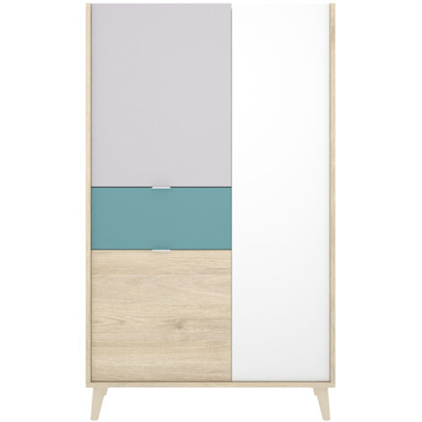 Sideboard 137 cm mehrfarbig mit 3 Türen und 1 Schublade - Cecina