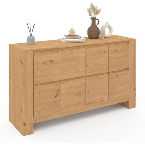 Sideboard 140 cm ALABAMA 4 Türen Holzoptik Eiche