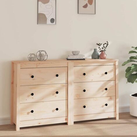 Sideboard 140x35x80 cm Solid Wood Pine vidaXL