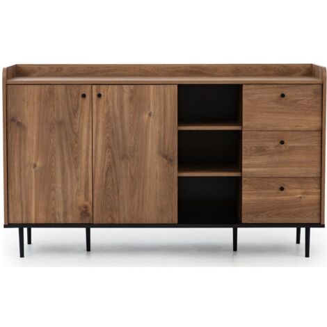 Sideboard 150 cm in Eiche Nb. VAREDO-132 Wohnzimmer Möbel im modernen Vintage Design, B/H/T ca. 150/90/45 cm