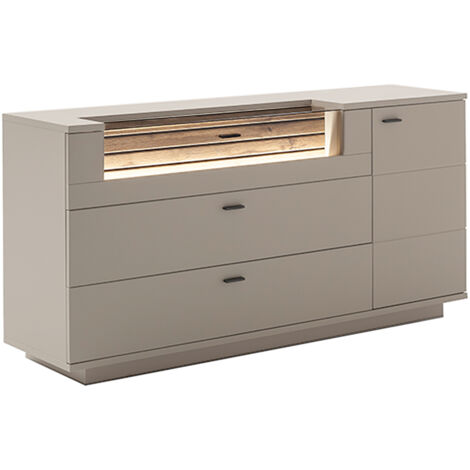 Sideboard 165 cm in grau mit Eiche inkl. Beleuchtung LIEZEN-05
