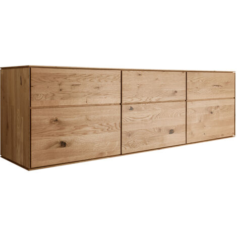 Sideboard 172cm, stehend oder hängend, Wildeiche massiv geölt, WYNDHAM-69