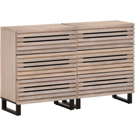 Sideboard 2 Stk. 60x34x75 cm Massivholz Mango vidaXL
