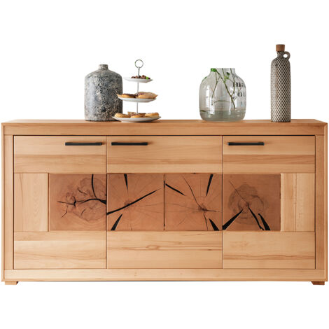 Sideboard 3-türig, Kernbuche massiv geölt, montiert, WINNIPEG-69