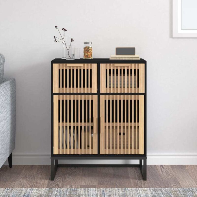 Sideboard Schwarz 60x30x75 Cm Holzwerkstoff Vidaxl