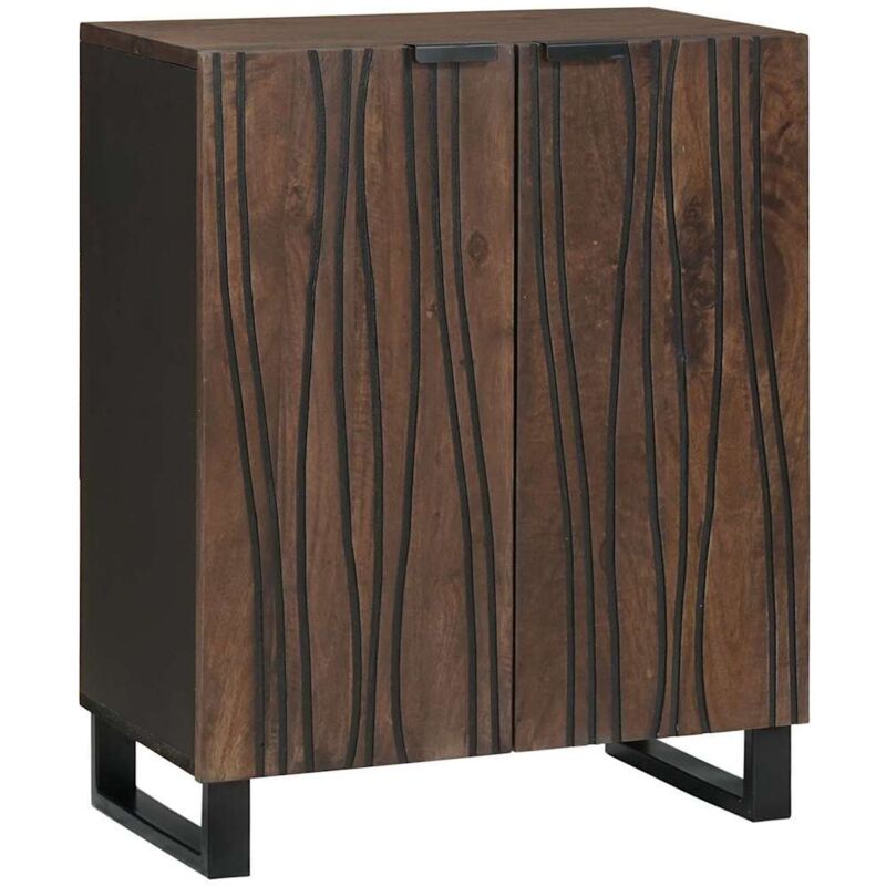 Sideboard Braun 60 X 33.5 X 75 Cm Massivholz Mango Vidaxl