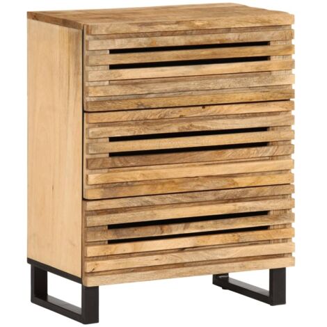 Sideboard 60x34x75 cm Raues Massives Mangoholz vidaXL