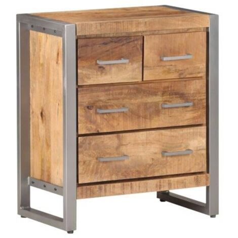 Sideboard 60x35x70 cm Raues Mangoholz vidaXL