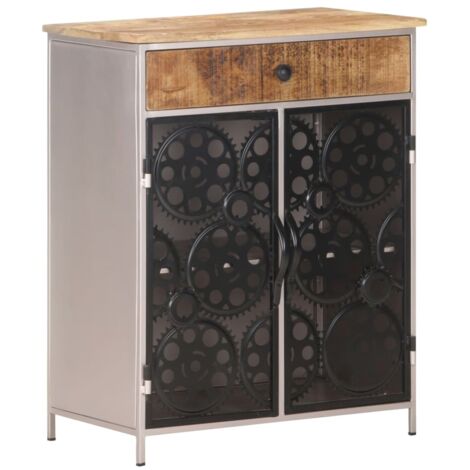 Sideboard 60x35x75 cm Rough Mango Wood & Iron vidaXL