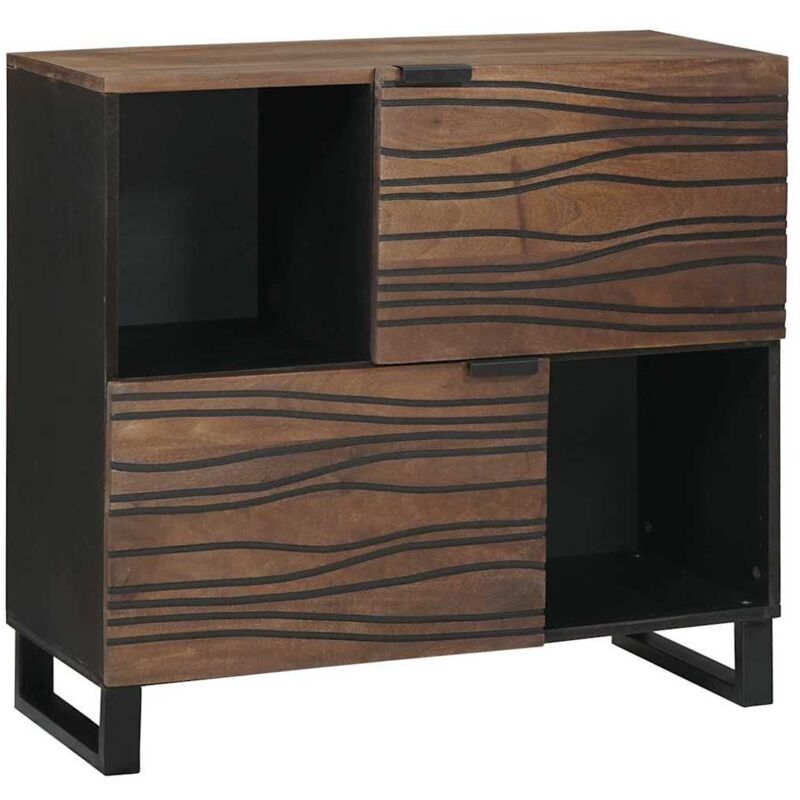 Sideboard Braun 80 X 33 X 75 Cm Massives Mangoholz Vidaxl