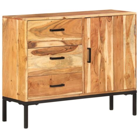 Sideboard 88x30x73 cm Akazie Massivholz vidaXL