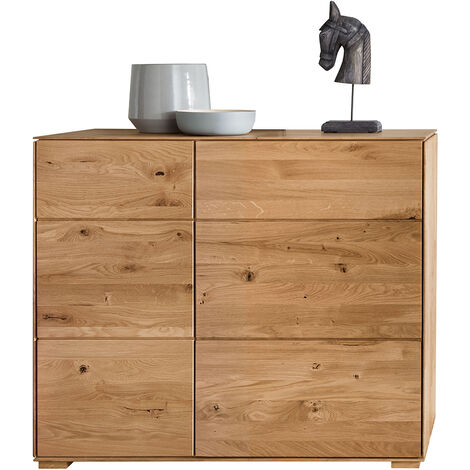 Sideboard 98cm, stehend oder hängend, Wildeiche massiv geölt, WYNDHAM-69