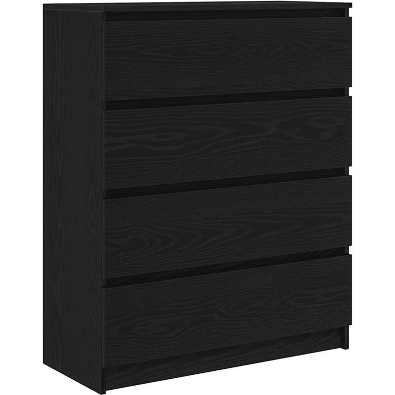 Sideboard Schwarz Eichen-optik 80x35x99 Cm Holzwerkstoff - Vidaxl