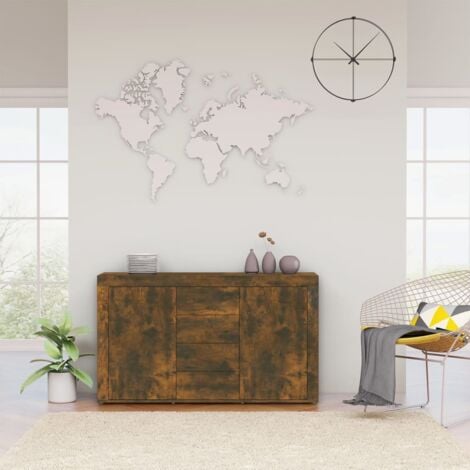 Sideboard Anrichte,Beistellschrank fuer Flur,Kueche,Kommode Räuchereiche 120x36x69 cm Holzwerkstoff - BonneVie97183