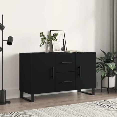 Sideboard Anrichte,Beistellschrank fuer Flur,Kueche,Kommode Schwarz 100x36x60 cm Holzwerkstoff -BonneVie44746