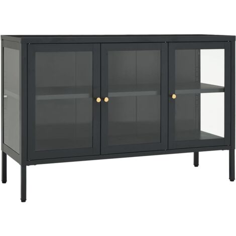 Sideboard Anthracite 105x35x70 cm Steel and Glass vidaXL