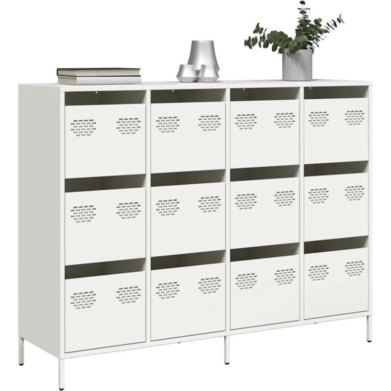 Vidaxl - Sideboard White 135x39x103.5 Cm Cold-rolled Steel