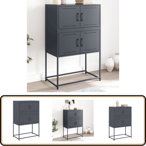 Sideboard Anthrazit 68,5x38,5x107 cm Stahl - Industrielles Sideboard - Sideboard Metall - Sideboard Anthrazit - Schreibtisch Sideboard - Wohnraumorganisation