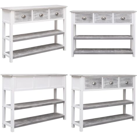 Sideboard Antik-Grau 108x30x76 cm Massivholz Paulownia - Holzmöbel - Sideboard - Wohnzimmertisch - Kommode - Vintage Stil - Home & Living