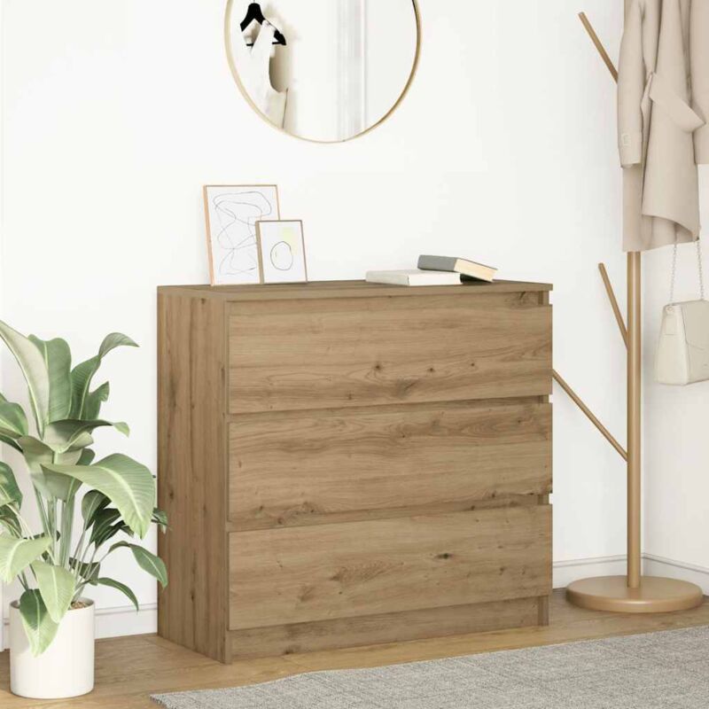 Sideboard Artisan-eiche 80x35x76 Cm Holzwerkstoff - Vidaxl