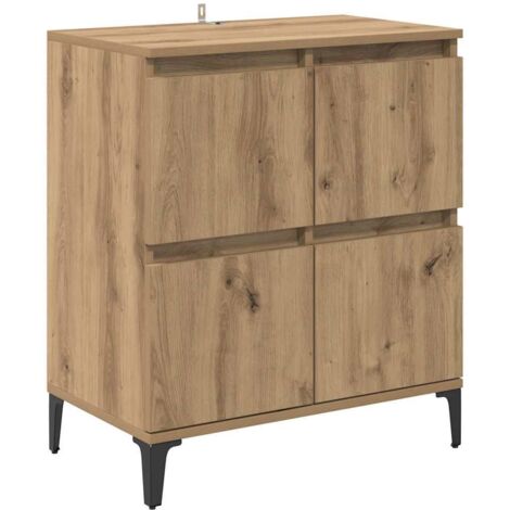 Sideboard Artisan Oak 60 x 35 x 70 cm Engineered Wood and Iron vidaXL