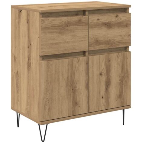 Sideboard Artisan Oak 60 x 35 x 70 cm Engineered Wood and Iron vidaXL