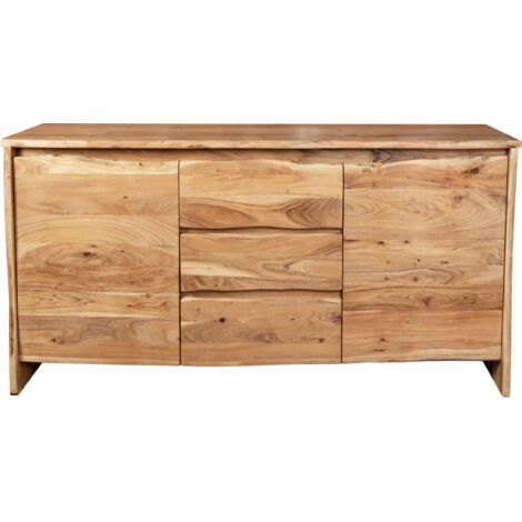 Sideboard Baumkante 170 x 45 x 90 cm Akazienholz massiv naturfarben DAHLIA