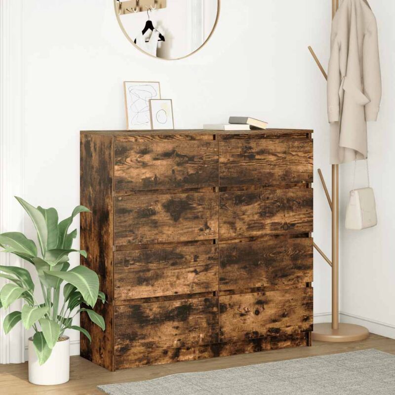 Sideboard Räuchereiche 100x35x99 Cm Holzwerkstoff Vidaxl