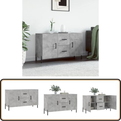 Sideboard Betongrau 100x36x60 cm Holzwerkstoff - Schreibtisch - Wohnzimmermöbel - Sideboard - Regal - Aufbewahrung