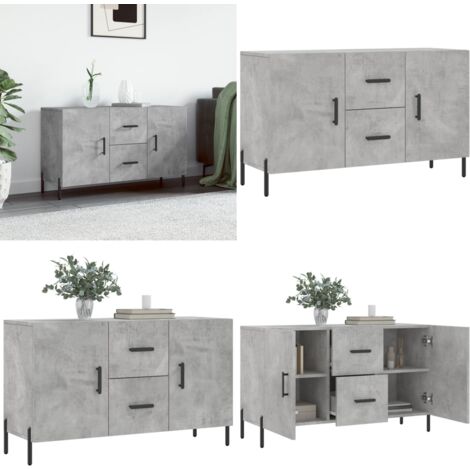 Sideboard Betongrau 100x36x60 cm Holzwerkstoff - Schreibtisch - Wohnzimmermöbel - Sideboard - Regal - Aufbewahrung - Home & Living