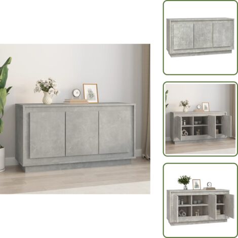 Sideboard Betongrau 102x35x55 cm Holzwerkstoff - Sideboard - Wohnwand - Regal - TV-Schrank - Holzmöbel