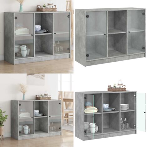 Sideboard Betongrau 102x37x75,5 cm Holzwerkstoff - Sideboard - Wohnzimmermöbel - Holzmöbel - Regal - TV-Schrank - Home & Living