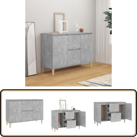 Sideboard Betongrau 103,5x35x70 cm Holzwerkstoff - Sideboard - Wohnwand - Regal - TV-Schrank - Möbelstück
