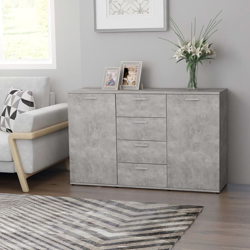 Sideboard Betongrau 120×35,5×75 cm Spanplatte - Grau