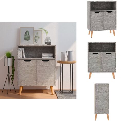 Sideboard Betongrau 60x30x72 cm Holzwerkstoff - Kommode - Sideboard - Holzmöbel - Grau - Schreibtisch