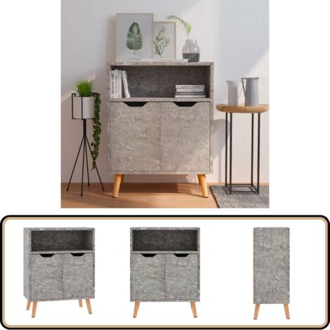 Sideboard Betongrau 60x30x72 cm Holzwerkstoff - Kommode - Sideboard - Holzmöbel - Grau - Schreibtisch