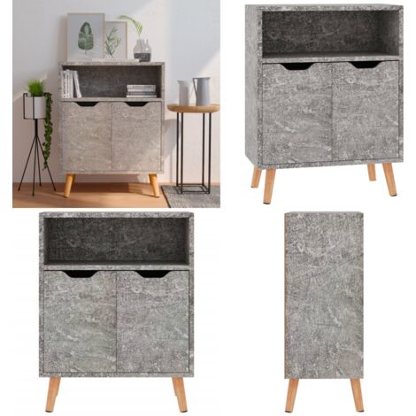 Sideboard Betongrau 60x30x72 cm Holzwerkstoff - Kommode - Sideboard - Holzmöbel - Grau - Schreibtisch - Home & Living