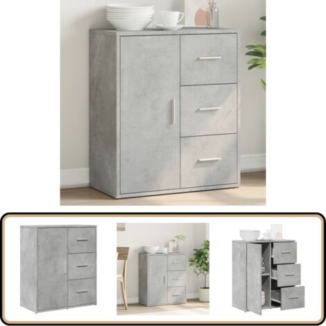 Sideboard Betongrau 60x31x70 cm Holzwerkstoff - Sideboard - Wohnwand - TV-Schrank - Regal - Möbelstück