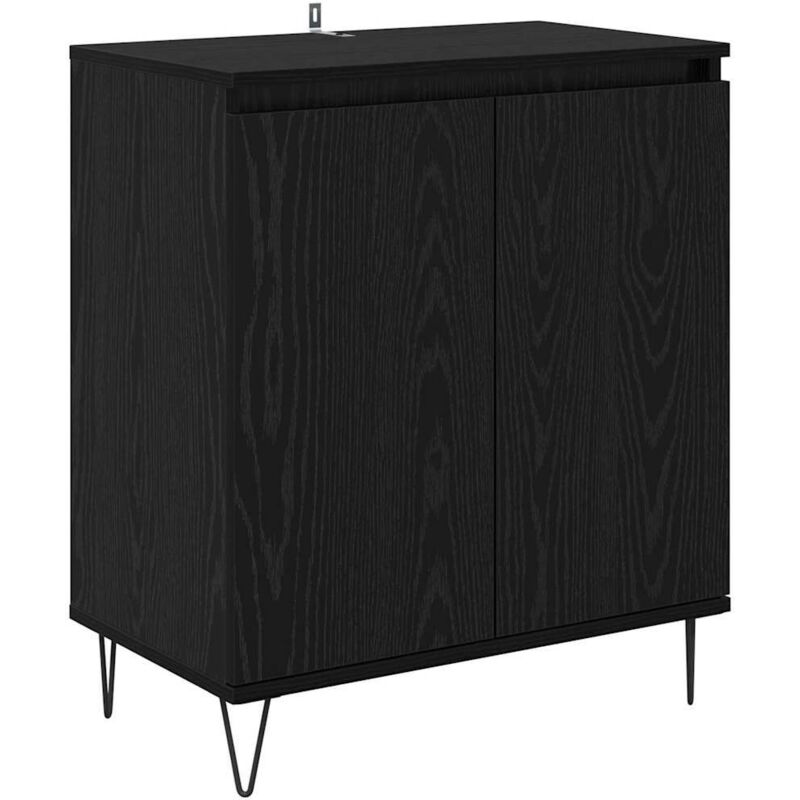 Sideboard Schwarz Eichen-optik 60 X 35 X 70 Cm Holzwerkstoff Vidaxl