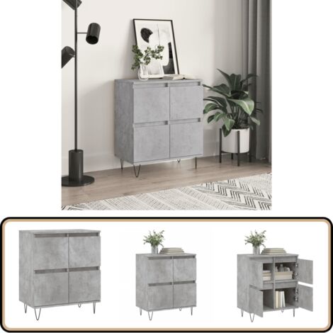 Sideboard Betongrau 60x35x70 cm Holzwerkstoff - Sideboard - Wohnwand - TV-Schrank - Regal - Wohnzimmermöbel