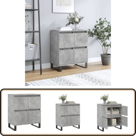 Sideboard Betongrau 60x35x70 cm Holzwerkstoff - Sideboard - Wohnwand - TV-Schrank - Regal - Wohnzimmermöbel
