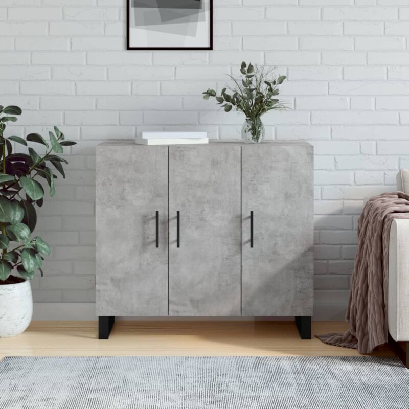 Sideboard Betongrau 90x34x80 Cm Holzwerkstoff Vidaxl