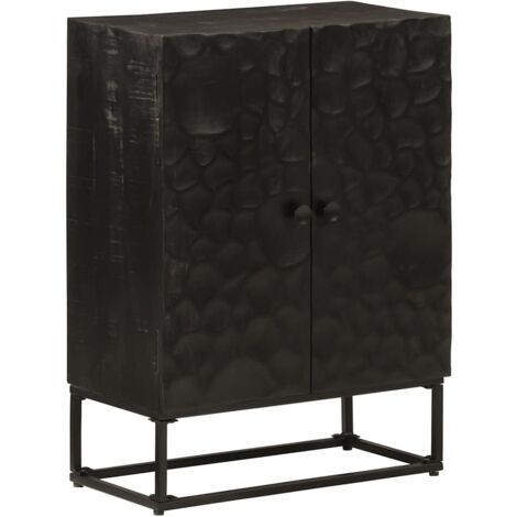 Sideboard Black 55x30x76 cm Solid Wood Mango and Iron vidaXL