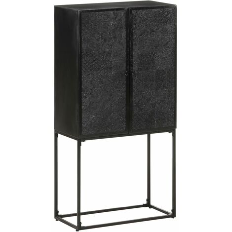 Sideboard Black 60x30x120 cm Solid Acacia and Mango Wood vidaXL