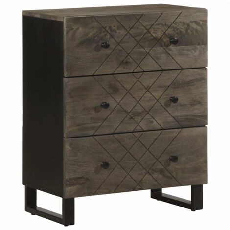 Sideboard Black 60x33x75 cm Solid Wood Mango vidaXL
