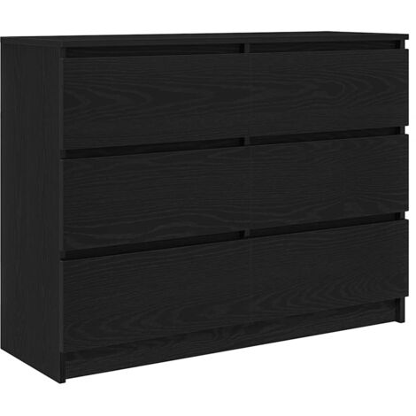 Sideboard Black Oak 100x35x76 cm Engineered Wood vidaXL