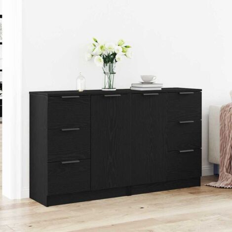 Sideboard Black Oak 180 x 30 x 70 cm Engineered wood vidaXL
