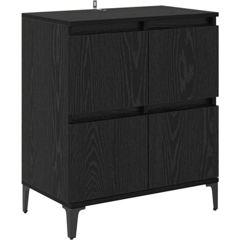 Sideboard Black Oak 60 x 35 x 70 cm Engineered Wood and Iron vidaXL