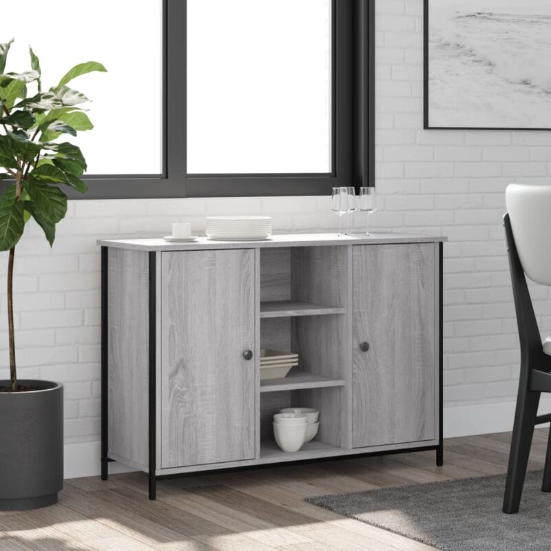 Sideboard Grau Sonoma 100x35x70 Cm Holzwerkstoff - Vidaxl